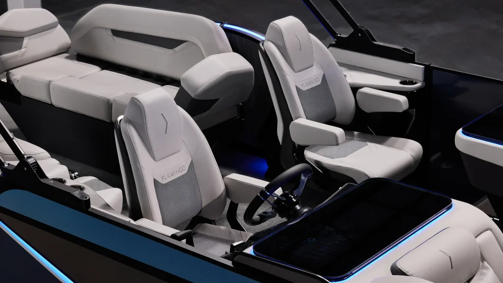 Flamingo ROVE white interior cockpit seating