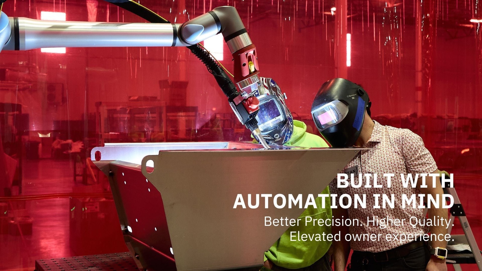 Robotic welding systems at the manufacturing facility