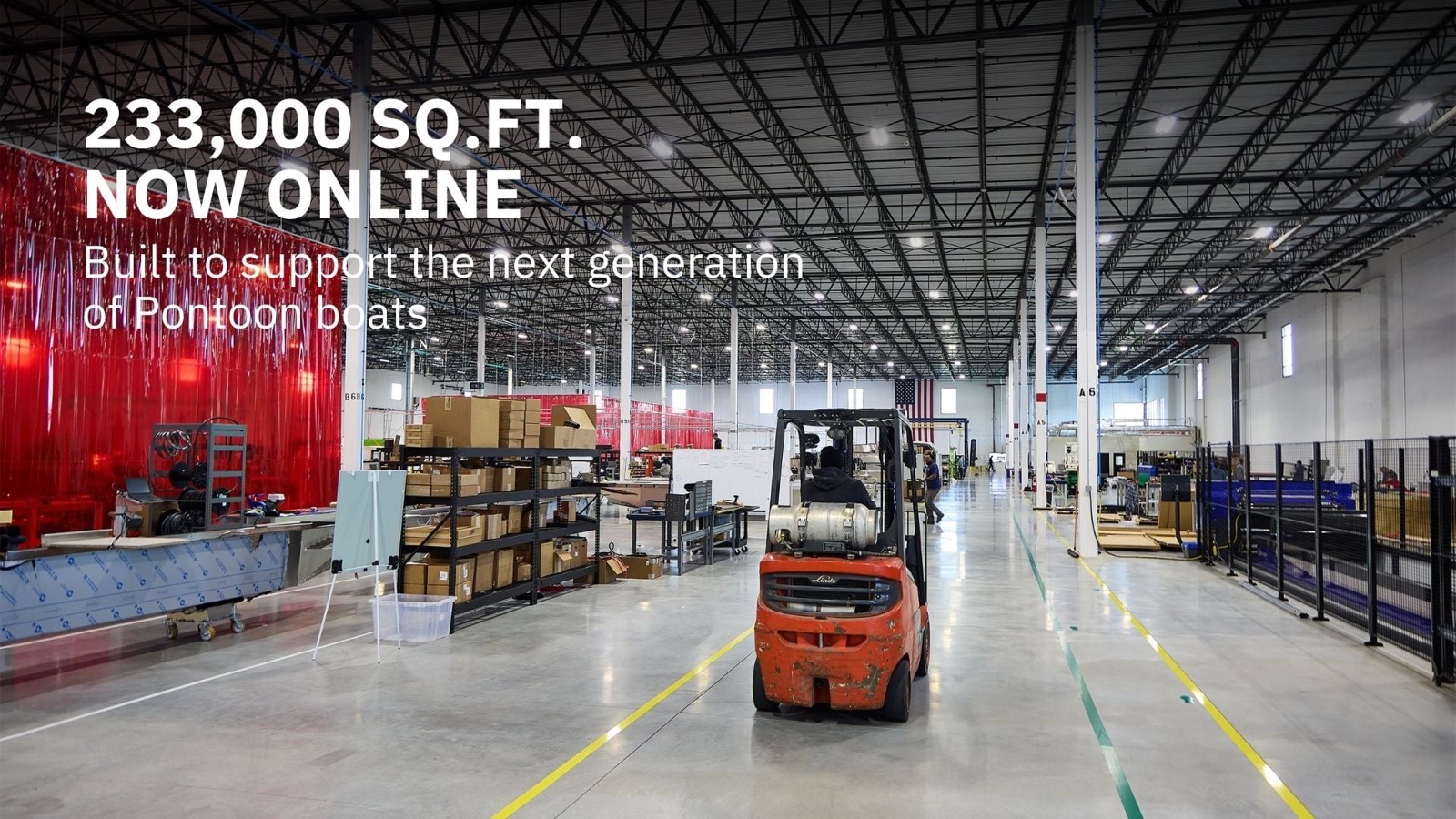 Material handling operations at the Flamingo Marine factory